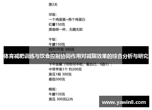 体育减肥训练与饮食控制协同作用对减脂效果的综合分析与研究